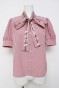Ank Rouge / ロゴリボンブラウス M ピンク Y-26-03-20-062-CA-BL-SZ-ZY