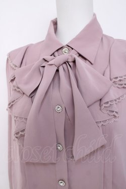 画像3: Ank Rouge / フレアーラッフルリボンタイブラウス M ピンク Y-26-03-20-063-CA-BL-SZ-ZY