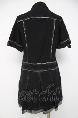 画像2: ALGONQUINS / プリーツシャツワンピース F 黒 Y-26-03-20-065-AL-OP-SZ-ZY