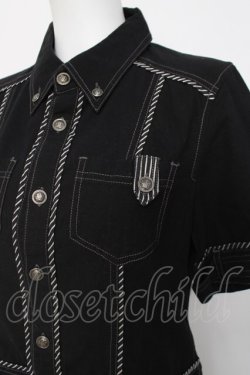 画像3: ALGONQUINS / プリーツシャツワンピース F 黒 Y-26-03-20-065-AL-OP-SZ-ZY