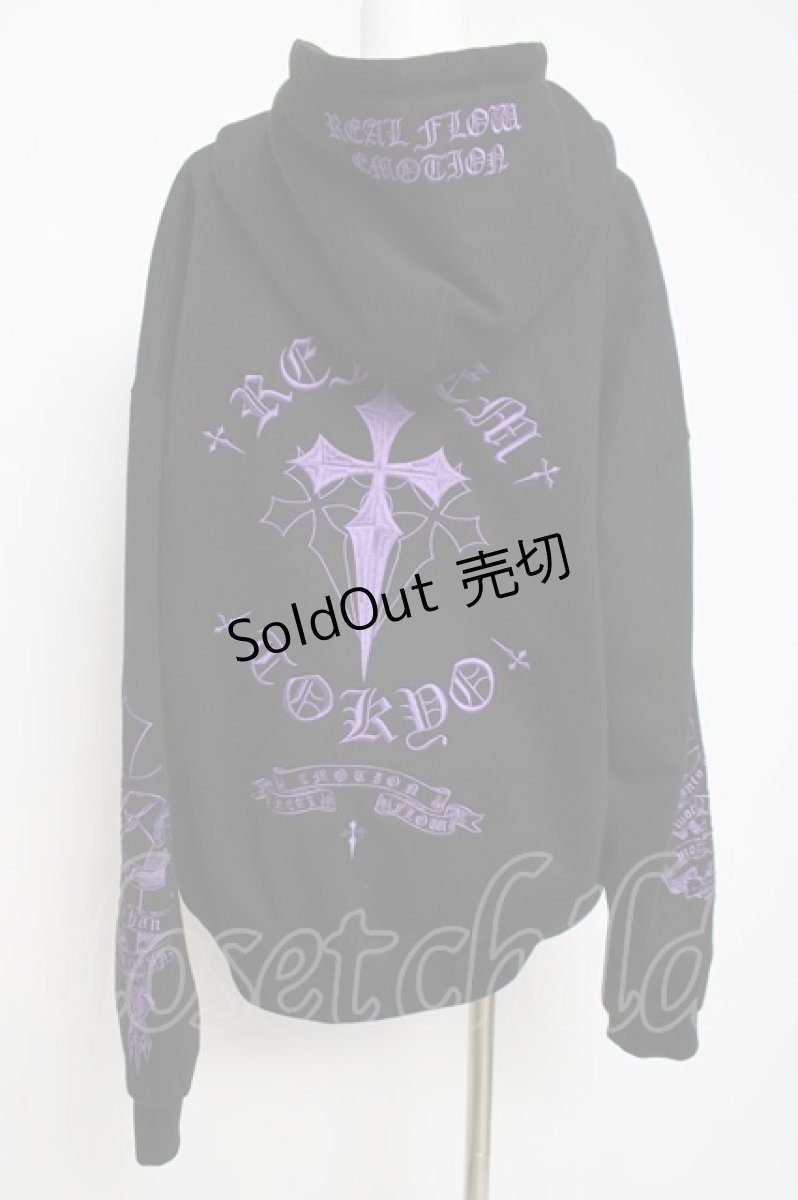 画像3: REFLEM / クロス刺繍ZIPパーカー F ブラック/パープル Y-26-03-20-066-PU-TO-SZ-ZT348 (3)