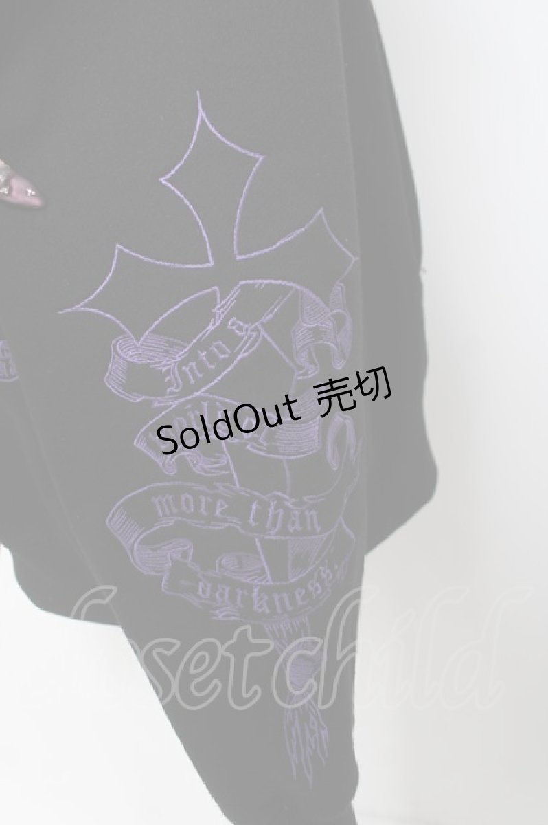 画像4: REFLEM / クロス刺繍ZIPパーカー F ブラック/パープル Y-26-03-20-066-PU-TO-SZ-ZT348 (4)