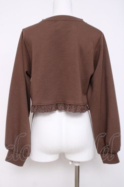 画像2: m petit by misako / MSKバラBフリルボレロ S 中茶 Y-26-03-20-067-LO-TO-SZ-ZY