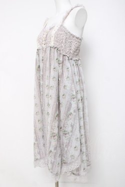 画像2: axes femme / バラストライプチュールワンピース M 淡ピンク Y-26-03-20-072-AX-OP-SZ-ZY