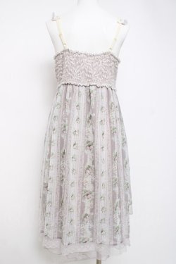 画像3: axes femme / バラストライプチュールワンピース M 淡ピンク Y-26-03-20-072-AX-OP-SZ-ZY