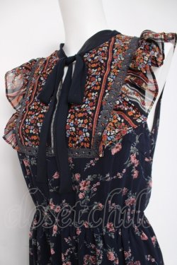 画像3: axes femme / パッチワーク花柄ロングワンピース M 紺 Y-26-03-20-073-AX-OP-SZ-ZY