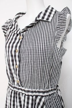 画像3: axes femme / ギンガムチェックノースリーブ開衿ワンピース M 黒 Y-26-03-20-074-AX-OP-SZ-ZY