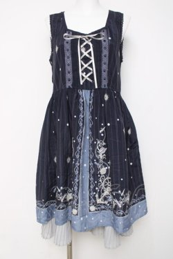 画像1: axes femme / マリンスカーフ柄ワンピース M 紺 Y-26-03-20-078-AX-OP-SZ-ZY