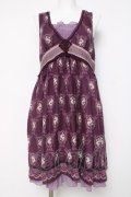 axes femme / ブローチ付きオーナメント柄ワンピース M 紫 Y-26-03-20-080-AX-OP-SZ-ZY