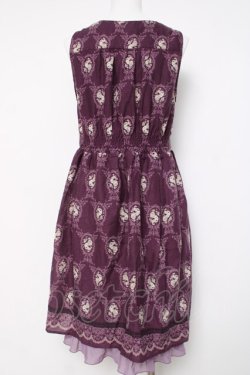 画像2: axes femme / ブローチ付きオーナメント柄ワンピース M 紫 Y-26-03-20-080-AX-OP-SZ-ZY