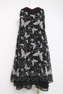 画像2: axes femme / 蝶花柄ワンピース M 黒 Y-26-03-20-081-AX-OP-SZ-ZY