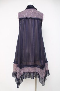 画像3: axes femme / シャドーストライプリボンワンピース M 紫 Y-26-03-20-084-AX-OP-SZ-ZY