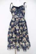 axes femme / フルーツ柄キャミワンピース M 紺 Y-26-03-20-086-AX-OP-SZ-ZY