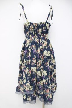 画像2: axes femme / フルーツ柄キャミワンピース M 紺 Y-26-03-20-086-AX-OP-SZ-ZY