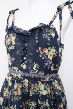 画像3: axes femme / フルーツ柄キャミワンピース M 紺 Y-26-03-20-086-AX-OP-SZ-ZY