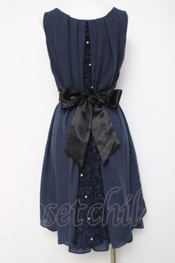 画像3: axes femme / バックバラスリットドレス M 紺 Y-26-03-20-087-AX-OP-SZ-ZY