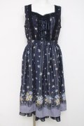 axes femme / ロマンティックプリントワンピース M 紺 Y-26-03-20-091-AX-OP-SZ-ZY