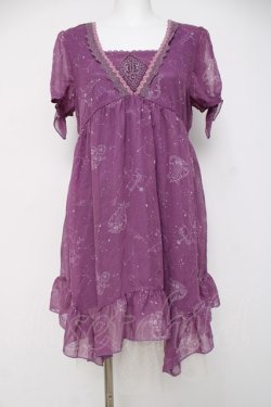 画像1: axes femme / 星座柄チュニック M パープル Y-26-03-20-092-AX-OP-SZ-ZY