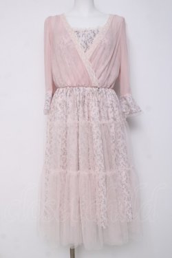 画像1: axes femme / ボリュームチュールワンピース M ピンク Y-26-03-20-093-AX-OP-SZ-ZY