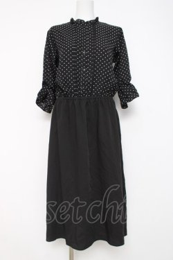 画像1: axes femme / ブラウスドッキングワンピース M 黒 Y-26-03-20-094-AX-OP-SZ-ZY