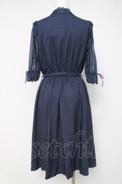 画像3: axes femme POETIQUE / 袖レースワンピース M 紺 Y-26-03-20-097-AX-OP-SZ-ZY