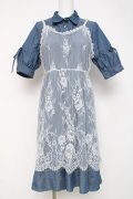 axes femme / レースキャミレイヤードシャツワンピース M ブルー Y-26-03-20-100-AX-OP-SZ-ZY