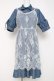 画像1: axes femme / レースキャミレイヤードシャツワンピース M ブルー Y-26-03-20-100-AX-OP-SZ-ZY (1)