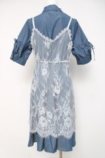 画像3: axes femme / レースキャミレイヤードシャツワンピース M ブルー Y-26-03-20-100-AX-OP-SZ-ZS (3)