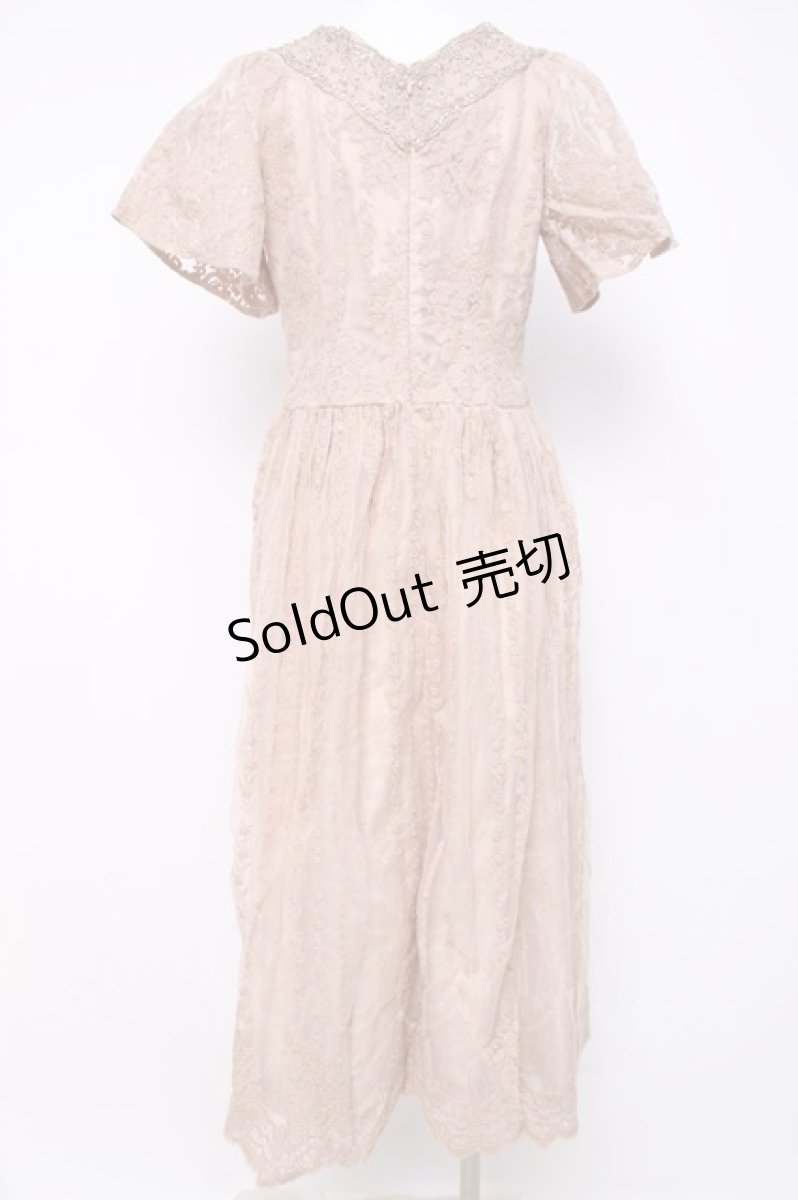 画像3: axes femme NOSTALGIE / オーガンジー刺繍ワンピース M キャメル Y-26-03-20-102-AX-OP-SZ-ZS (3)