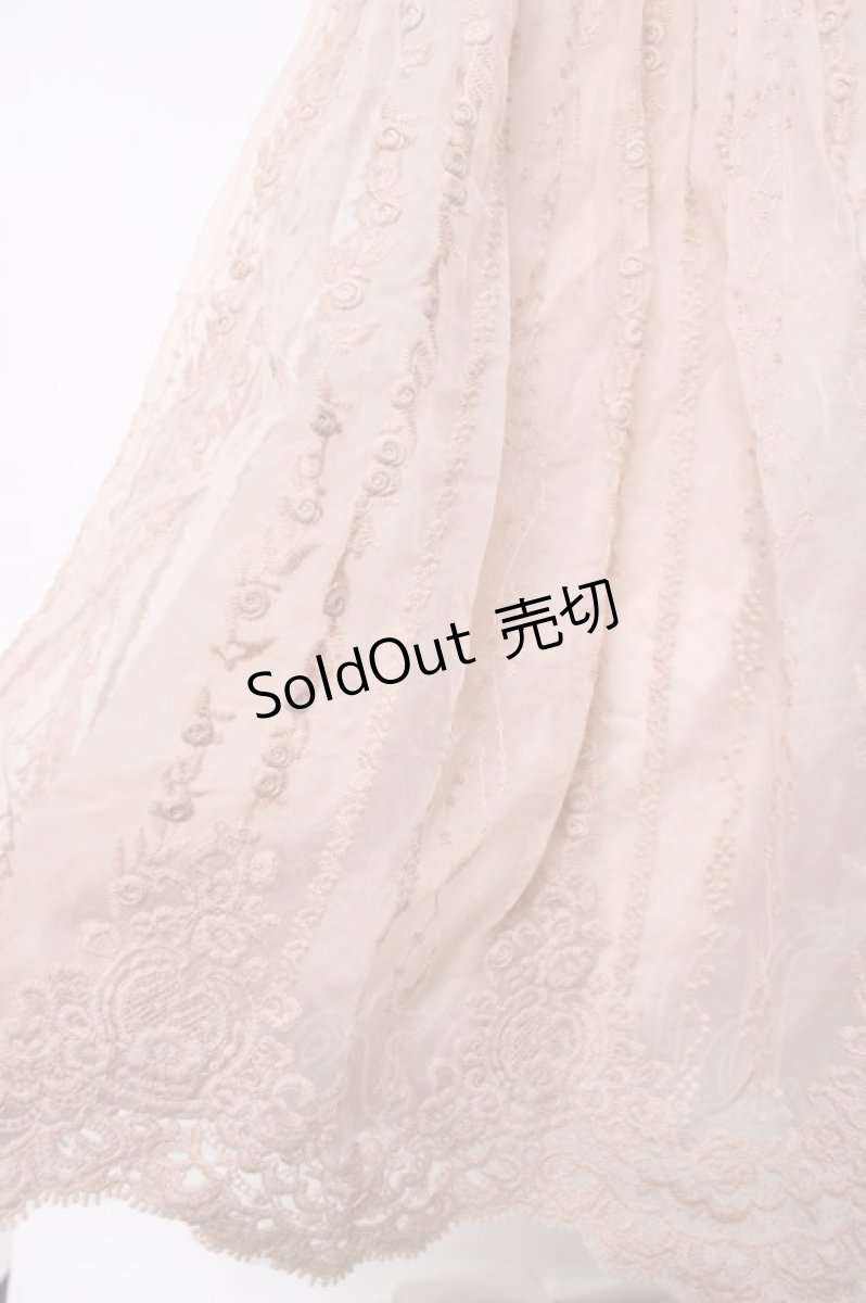 画像4: axes femme NOSTALGIE / オーガンジー刺繍ワンピース M キャメル Y-26-03-20-102-AX-OP-SZ-ZS (4)