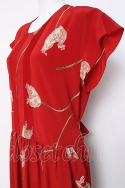 画像2: PINK HOUSE / チューリップ柄ワンピース F 赤 Y-26-03-20-104-LO-OP-SZ-ZY