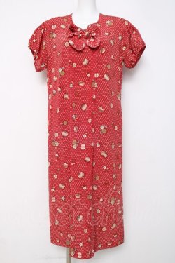 画像1: PINK HOUSE / 縮緬柄ワンピース F 赤 Y-26-03-20-106-LO-OP-SZ-ZY