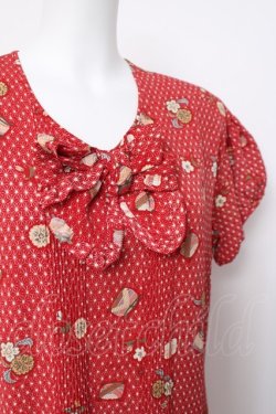 画像3: PINK HOUSE / 縮緬柄ワンピース F 赤 Y-26-03-20-106-LO-OP-SZ-ZY