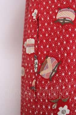 画像4: PINK HOUSE / 縮緬柄ワンピース F 赤 Y-26-03-20-106-LO-OP-SZ-ZY