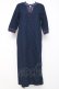 画像1: powder / ニットレース使い麻綿ワンピース F 紺 Y-26-03-20-108-LO-OP-SZ-ZY (1)