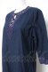 画像2: powder / ニットレース使い麻綿ワンピース F 紺 Y-26-03-20-108-LO-OP-SZ-ZY (2)