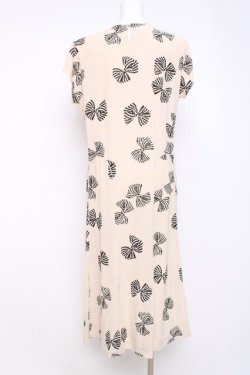 画像3: KANEKO ISAO / ストライプリボン柄半袖ワンピース F ベージュ Y-26-03-20-109-EL-OP-SZ-ZY