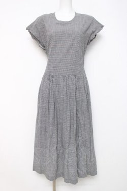 画像1: PINK HOUSE / ギンガム柄ワンピース F 黒 Y-26-03-20-110-LO-OP-SZ-ZY