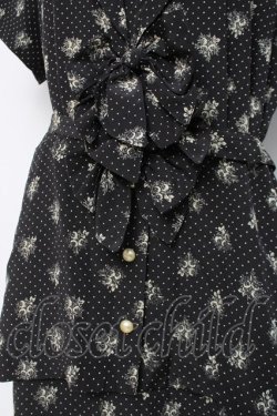 画像2: INGEBORG / ドット×ブーケ柄セーラーワンピース F 黒 Y-26-03-20-111-LO-OP-SZ-ZY