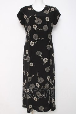 画像1: KANEKO ISAO / カーネーション柄ワンピース F 黒 Y-26-03-20-112-EL-OP-SZ-ZY