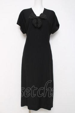 画像1: INGEBORG / ドットチュールリボン付きワンピース F 黒 Y-26-03-20-113-LO-OP-SZ-ZY