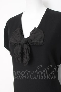 画像2: INGEBORG / ドットチュールリボン付きワンピース F 黒 Y-26-03-20-113-LO-OP-SZ-ZY