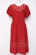 PINK HOUSE / ミニバラレース切替ワンピース F 赤 Y-26-03-20-115-LO-OP-SZ-ZY