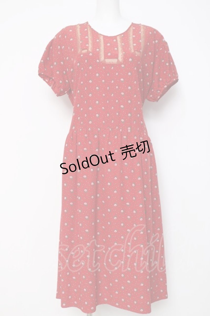 画像1: PINK HOUSE / ミニバラレース切替ワンピース F 赤 Y-26-03-20-115-LO-OP-SZ-ZY (1)