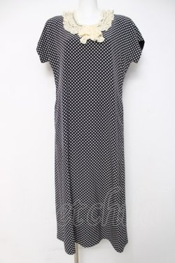 画像1: INGEBORG / 襟レースドットワンピース F 黒 Y-26-03-20-117-LO-OP-SZ-ZY