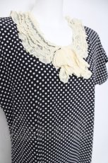 画像2: INGEBORG / 襟レースドットワンピース F 黒 Y-26-03-20-117-LO-OP-SZ-ZY (2)