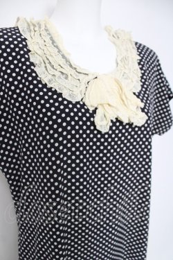 画像2: INGEBORG / 襟レースドットワンピース F 黒 Y-26-03-20-117-LO-OP-SZ-ZY