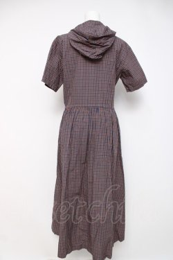 画像3: powder / フード付きチェック柄ワンピース F 紺 Y-26-03-20-121-LO-OP-SZ-ZY