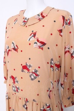 画像2: PINK HOUSE / チェックリボン柄ワンピース F ベージュ Y-26-03-20-123-LO-OP-SZ-ZY