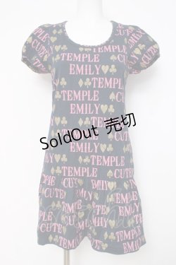 画像1: Emily Temple cute / ロゴ＆トランプカットソーワンピース  紺 Y-26-03-20-128-ET-OP-SZ-ZY